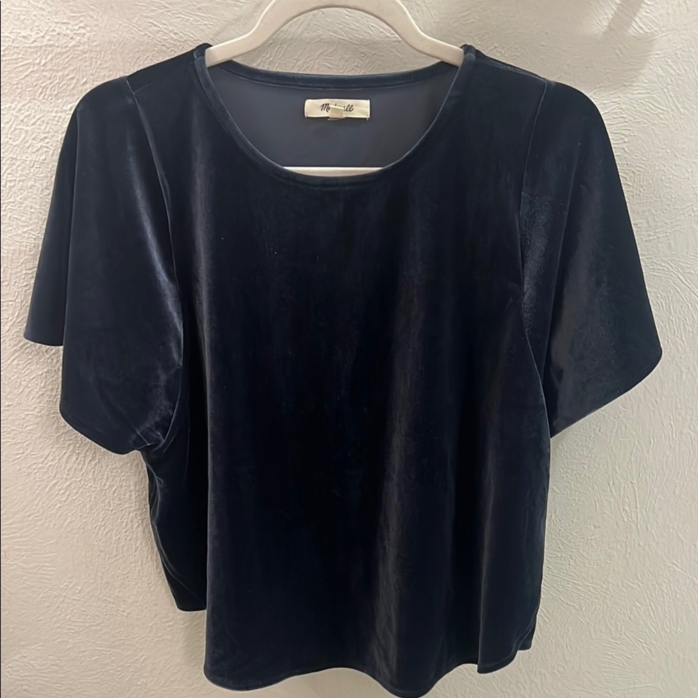 Madewell Navy Velvet Top